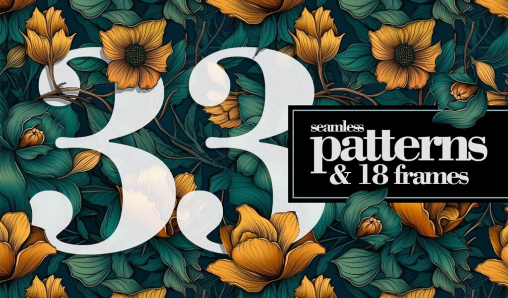 Seamless Dark Flowers Patterns