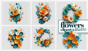 Paper Flowers Clipart