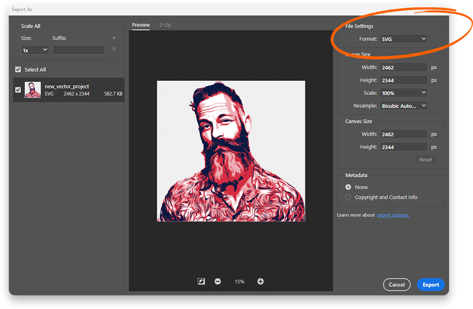 Exporting vector shapes as SVG and EPS from Photoshop