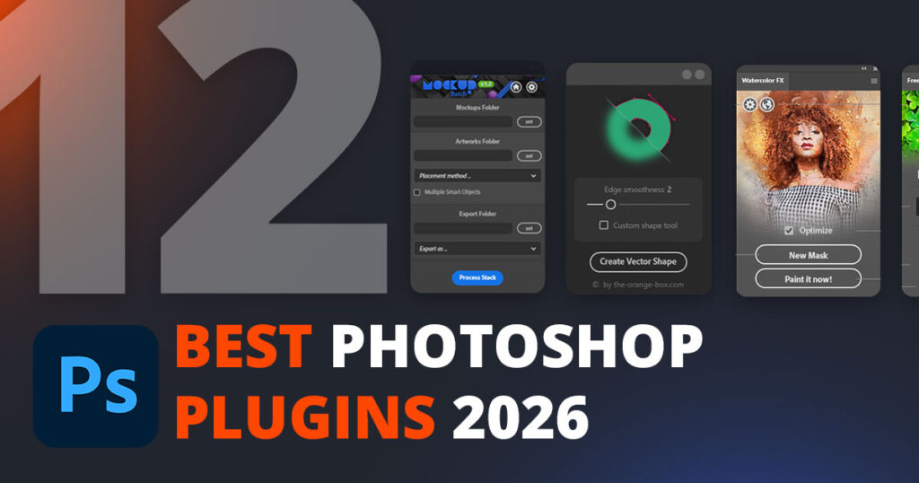 Interface of the 12 best Photoshop plugins for 2026 showing workflow automation