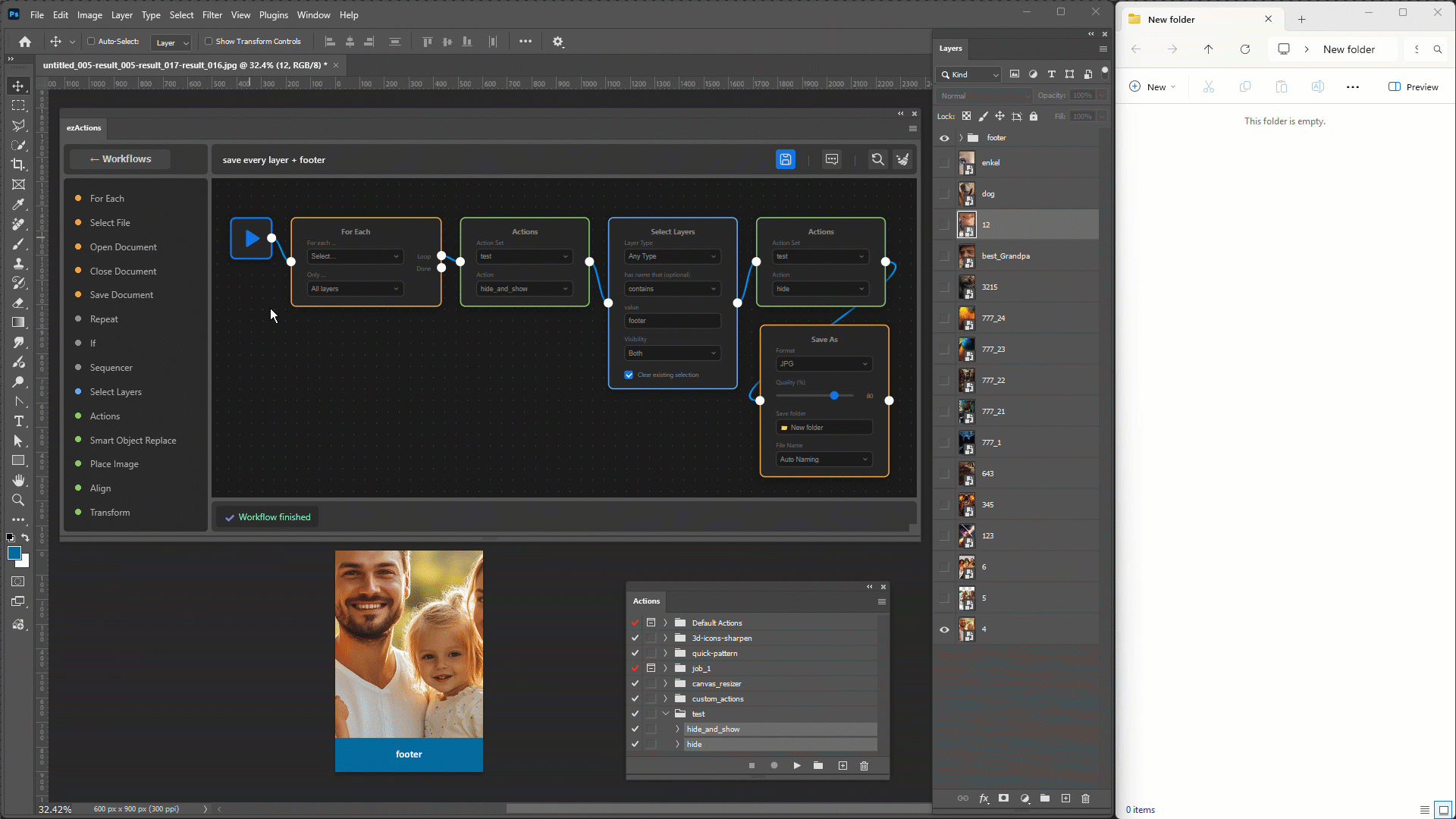 Photoshop automation plugin - example workflow batch