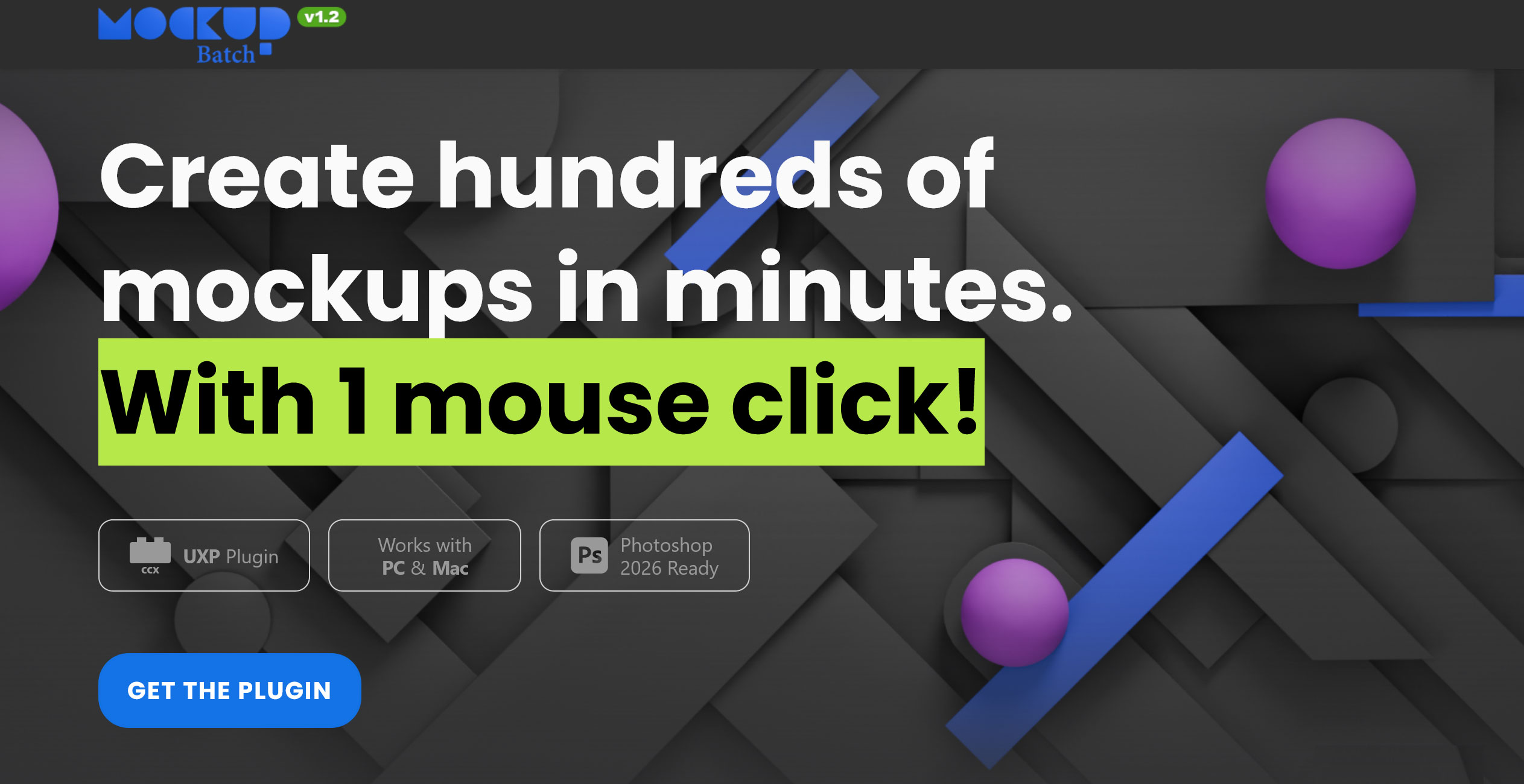 Screenshot of MockupBatch interface - professional Photoshop plugins for bulk mockups to automate templates