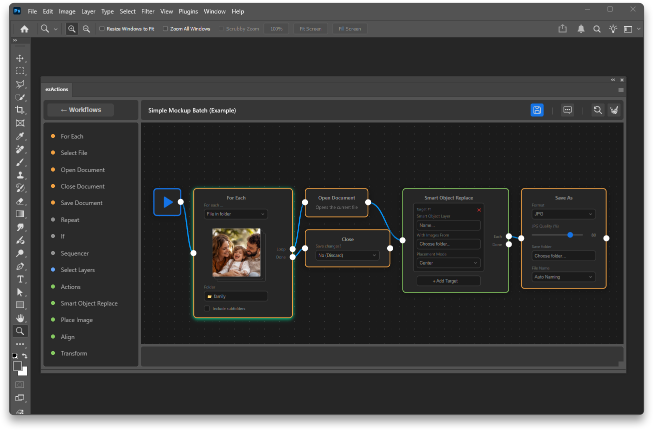 Photoshop automation plugin
